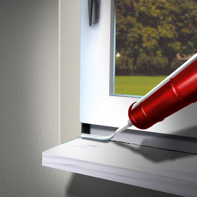 Fensterrahmen mit Dichtmittel abdichten