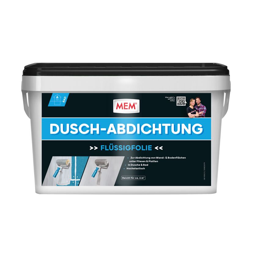 MEM Dusch-Abdichtung Flüssigfolie Eimer mit Farbrolle