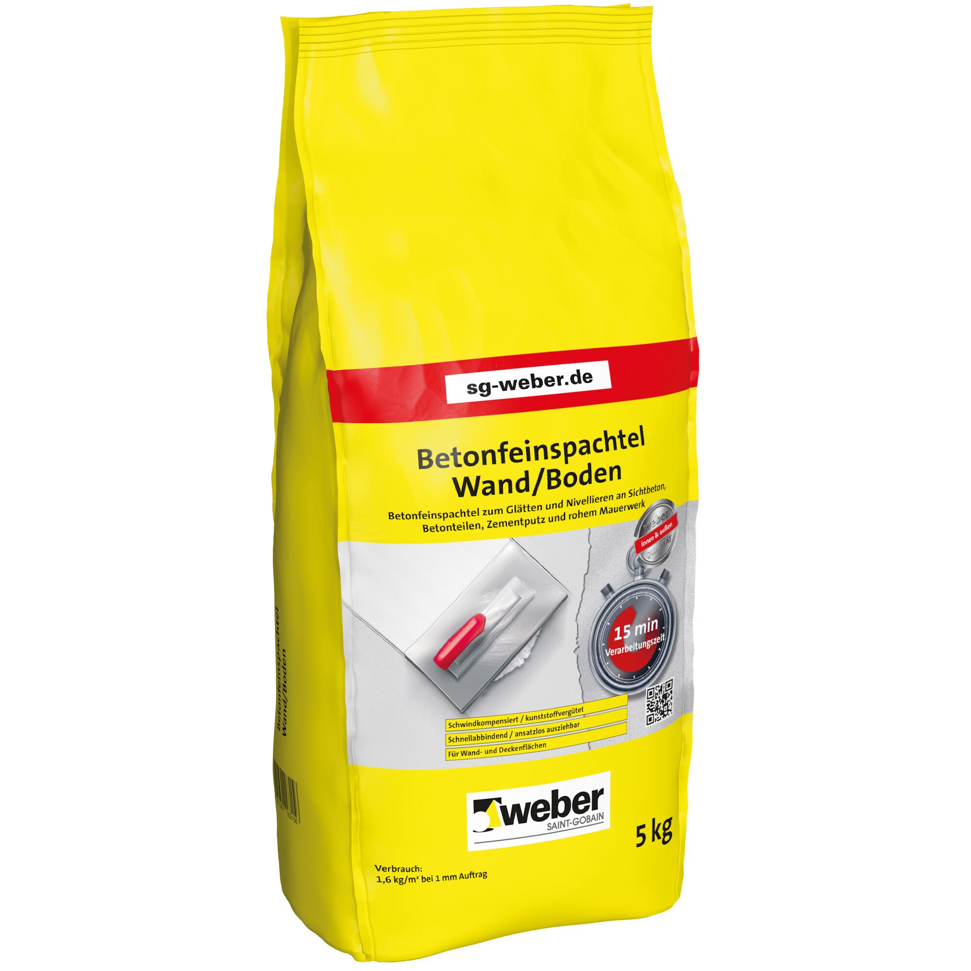 Weber Betonfeinspachtel für Wand und Boden, 5 kg