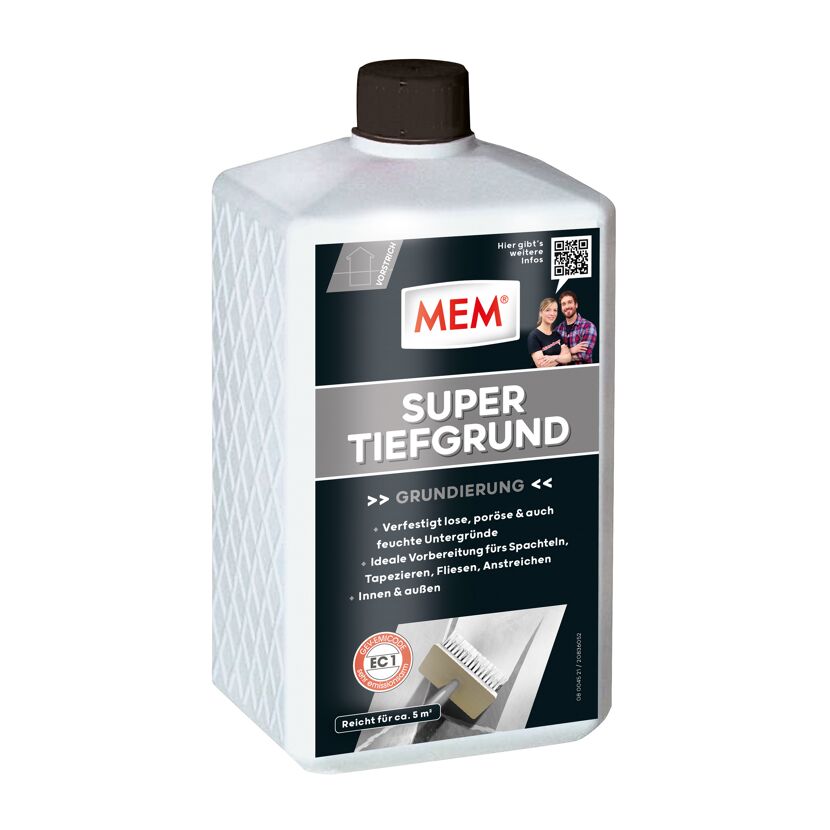 MEM Super Tiefgrund, 1 Liter, mit Pinsel