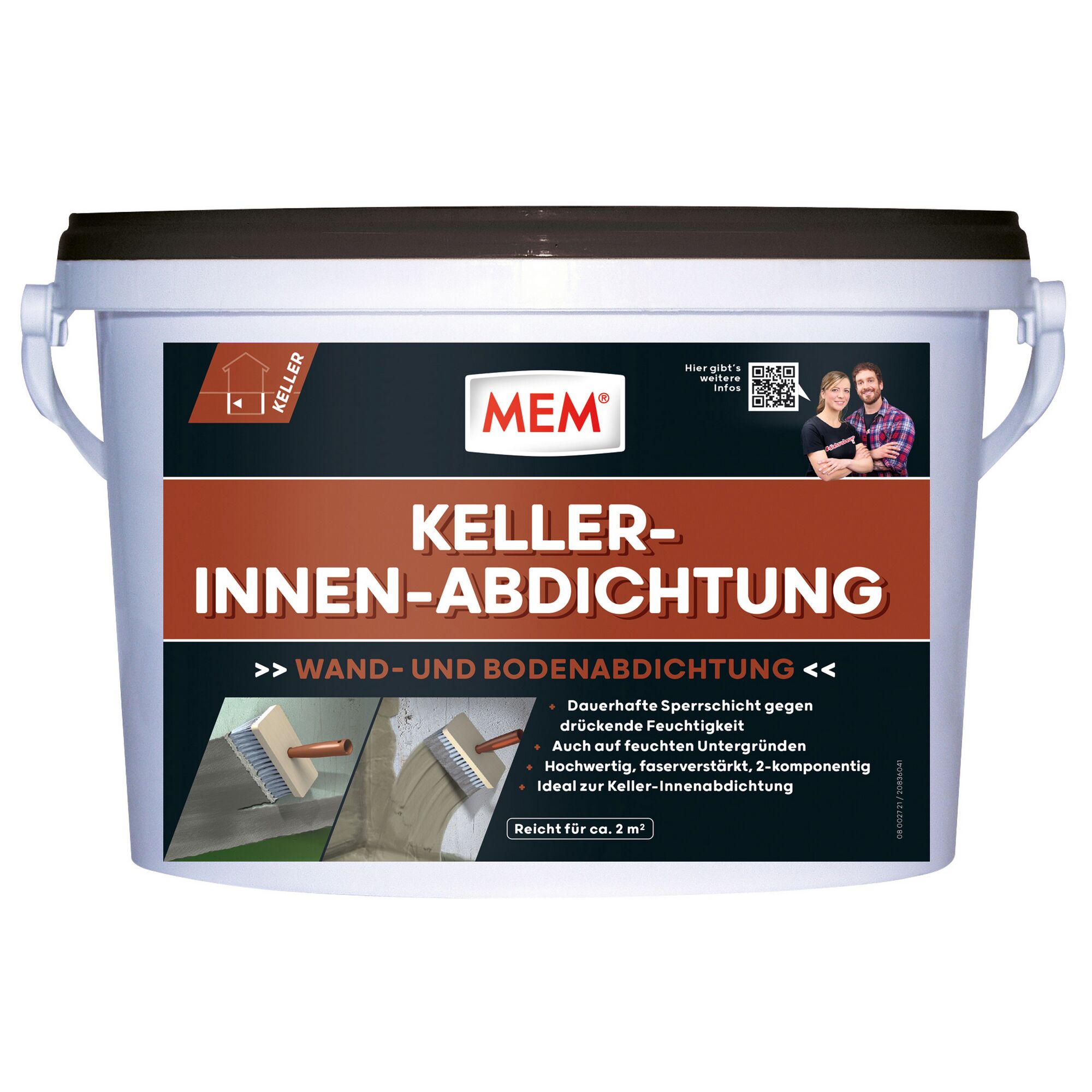 MEM Keller-Innenabdichtung, Eimer und Pinsel