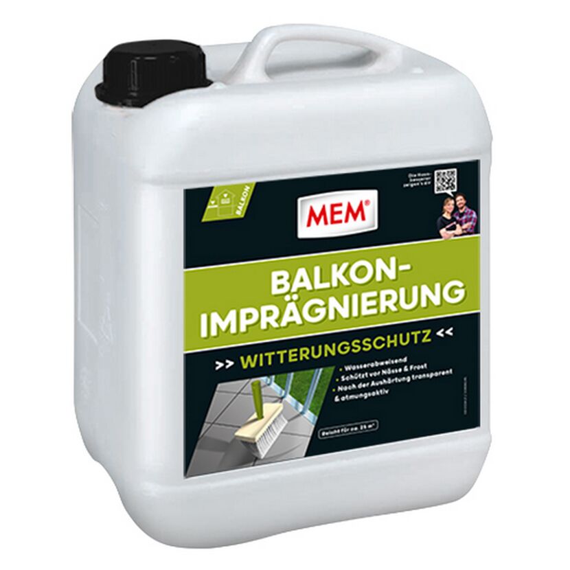 MEM Balkon-Imprägnierung, 1 l Kanister, Pinsel