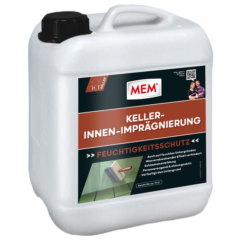 MEM Keller-Innen-Imprägnierung, 5l Kanister, Pinsel