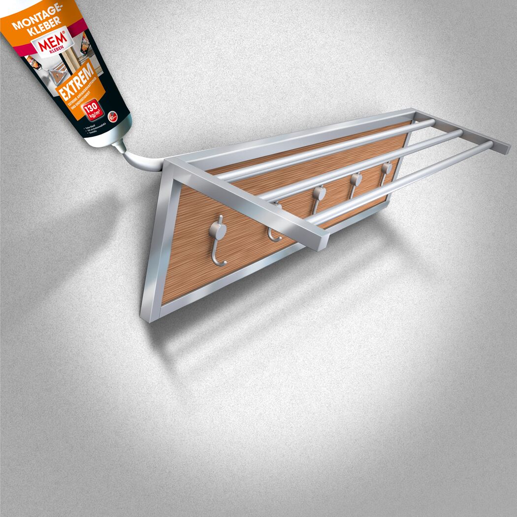 Montage einer Garderobe mit MEM Montagekleber