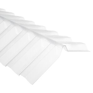 Wellfirsthaube PVC Trapez transparent 98,5 x 15 x 15 cm