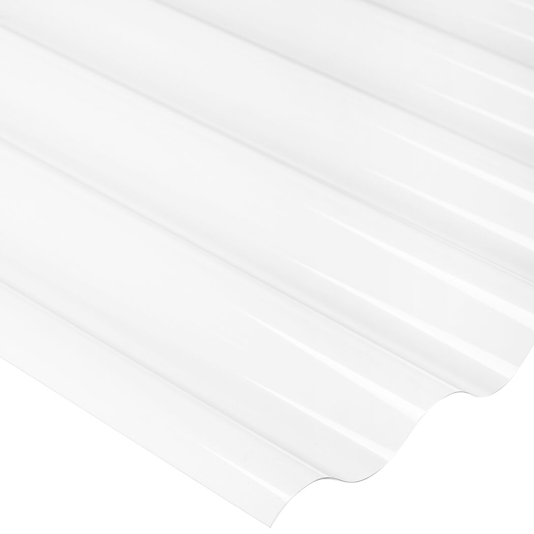 Weiße Wellplatte aus Polycarbonat
