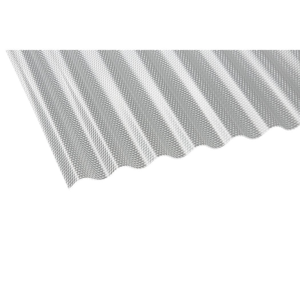 Acryl-Wellplatte 'Sinus 76/18 Wabe' klar 200 x 104,5 x 0,3 cm