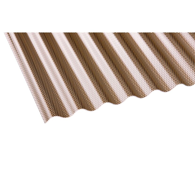 Acryl-Wellplatte 'Sinus 76/18 Wabe' bronzefarben 200 x 104,5 x 0,3 cm