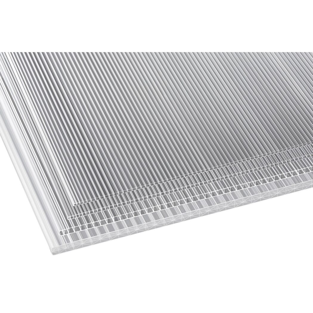 PC-Hohlkammerplatte transparent 200 x 105 x 0,45 cm