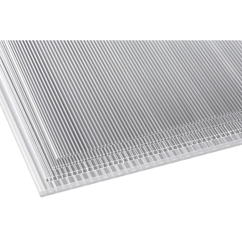 PC-Hohlkammerplatte transparent 200 x 105 x 0,45 cm