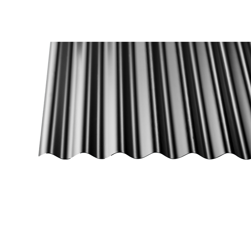 PVC-Wellplatte 'Sinus 76/18' anthrazit 200 x 90 x 0,12 cm