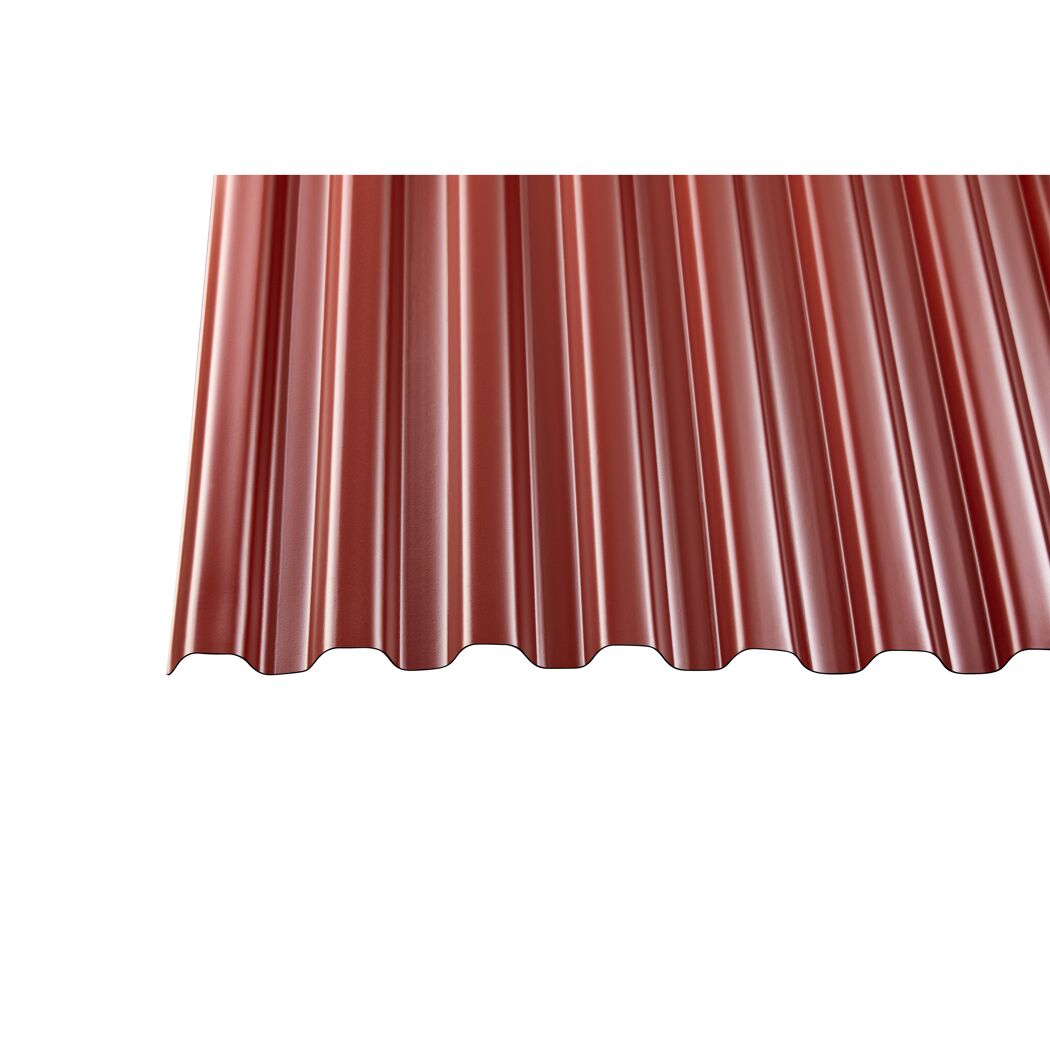PVC-Wellplatte 'Trapez 70/18' rot 200 x 90 x 0,12 cm
