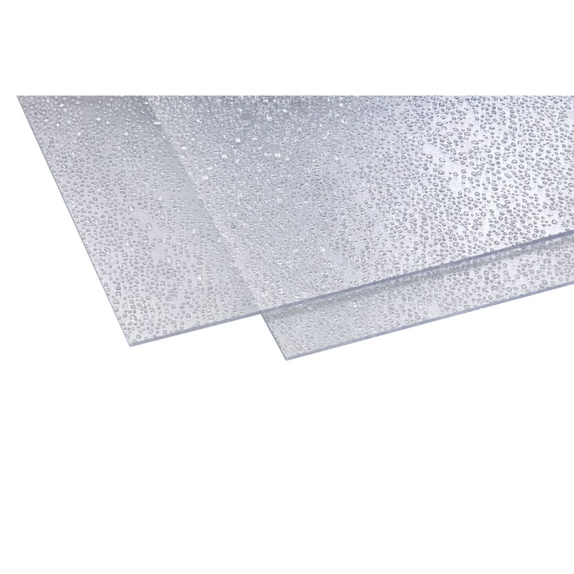 Polystyrolplatte 'Tropfen' klar 200 x 100 x 0,5 cm