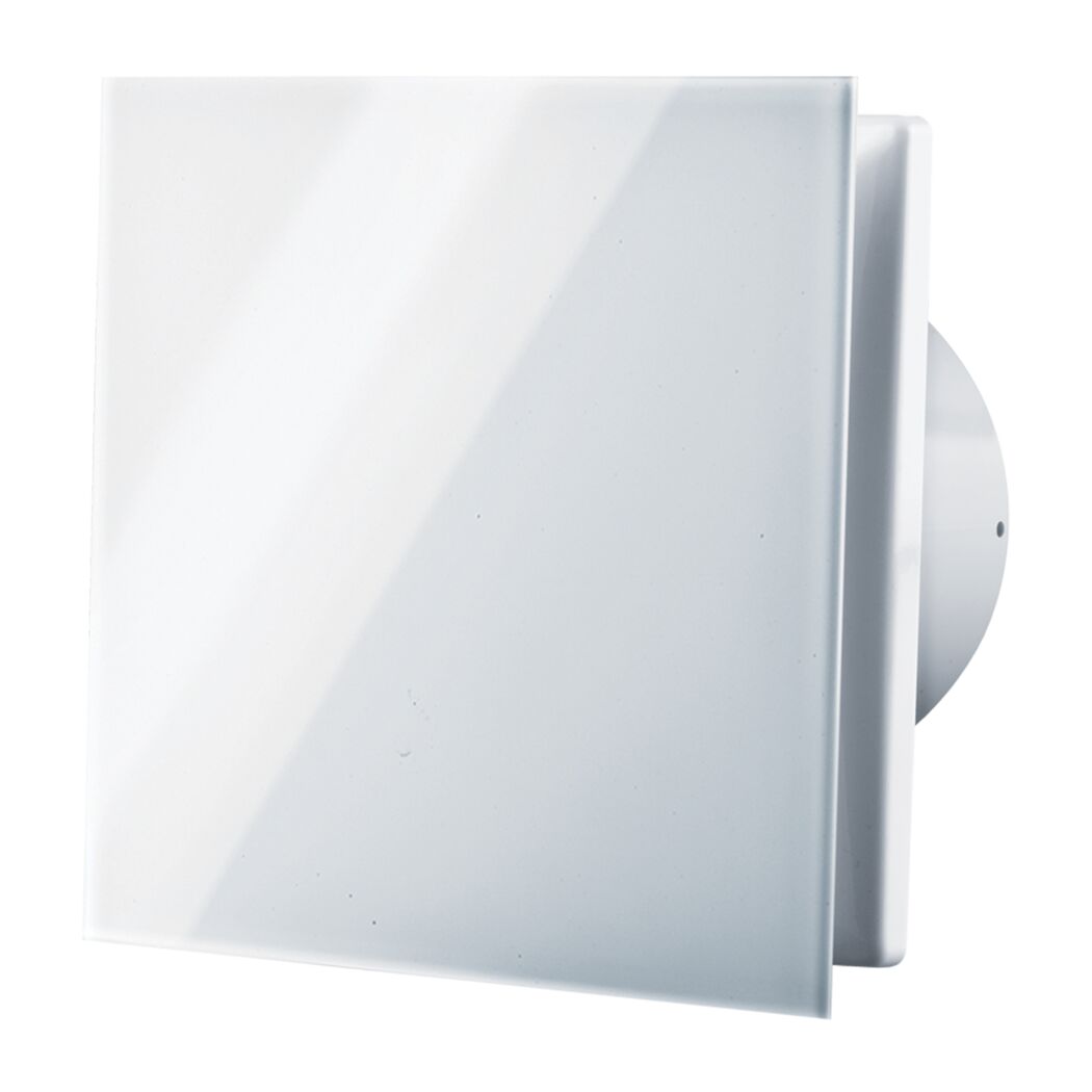 Axialventilator Glas 'WDNLF D100' Ø 100 mm mit Nachlauf und Feuchtesensor