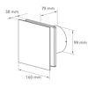 Axialventilator Glas 'WDNLF D100' Ø 100 mm mit Nachlauf und Feuchtesensor