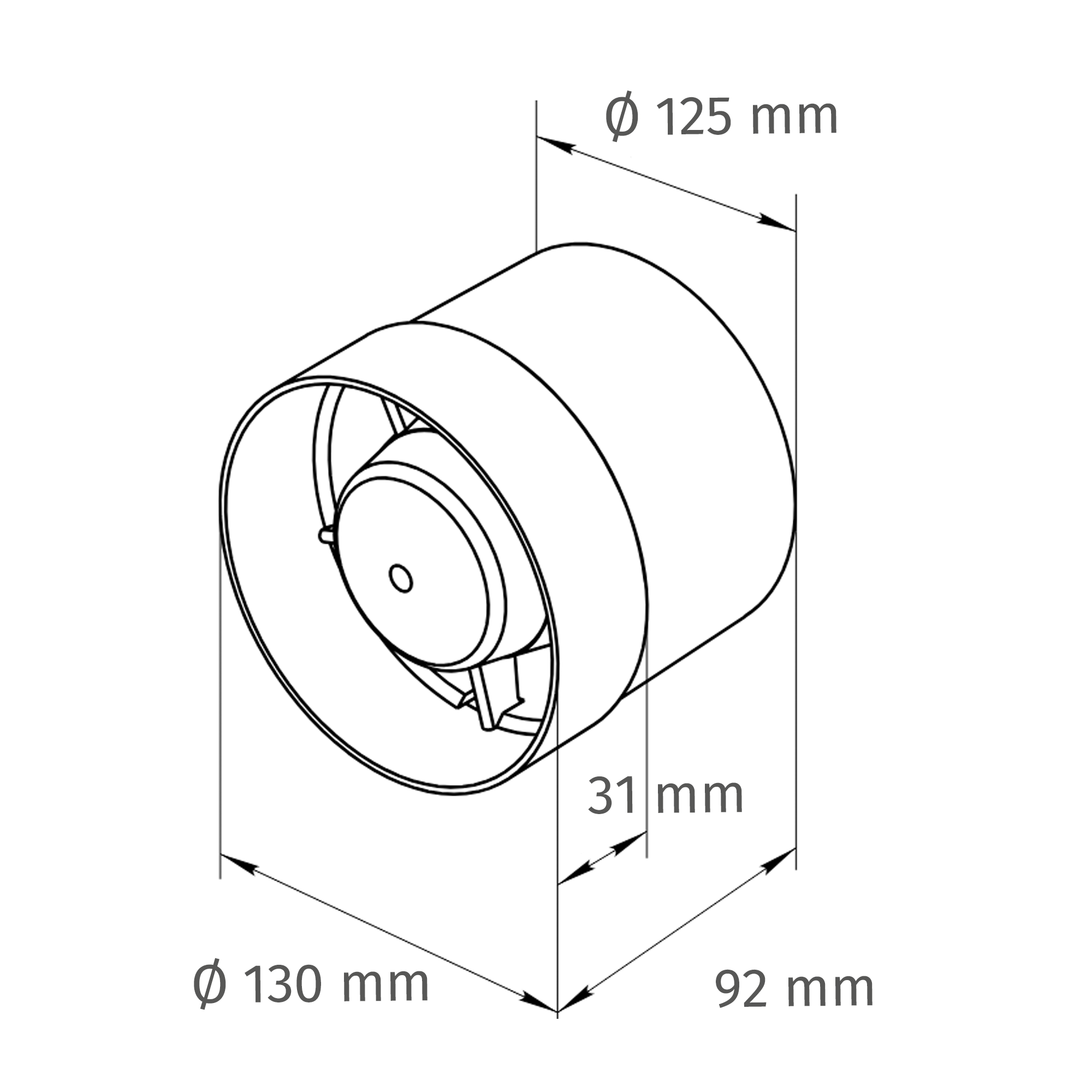 Einschubventilator 'E125' Ø 125 mm
