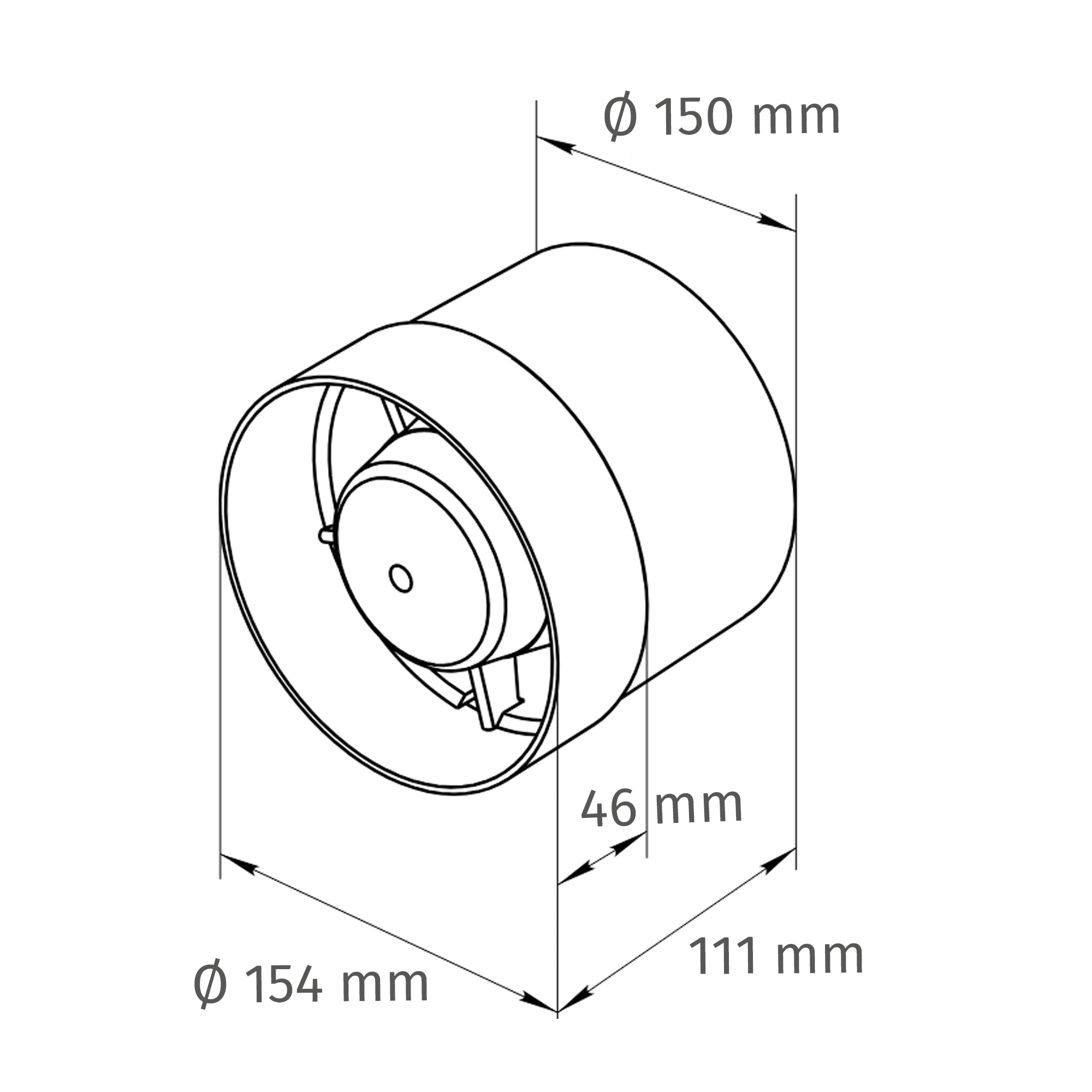 Einschubventilator 'E150' Ø 150 mm