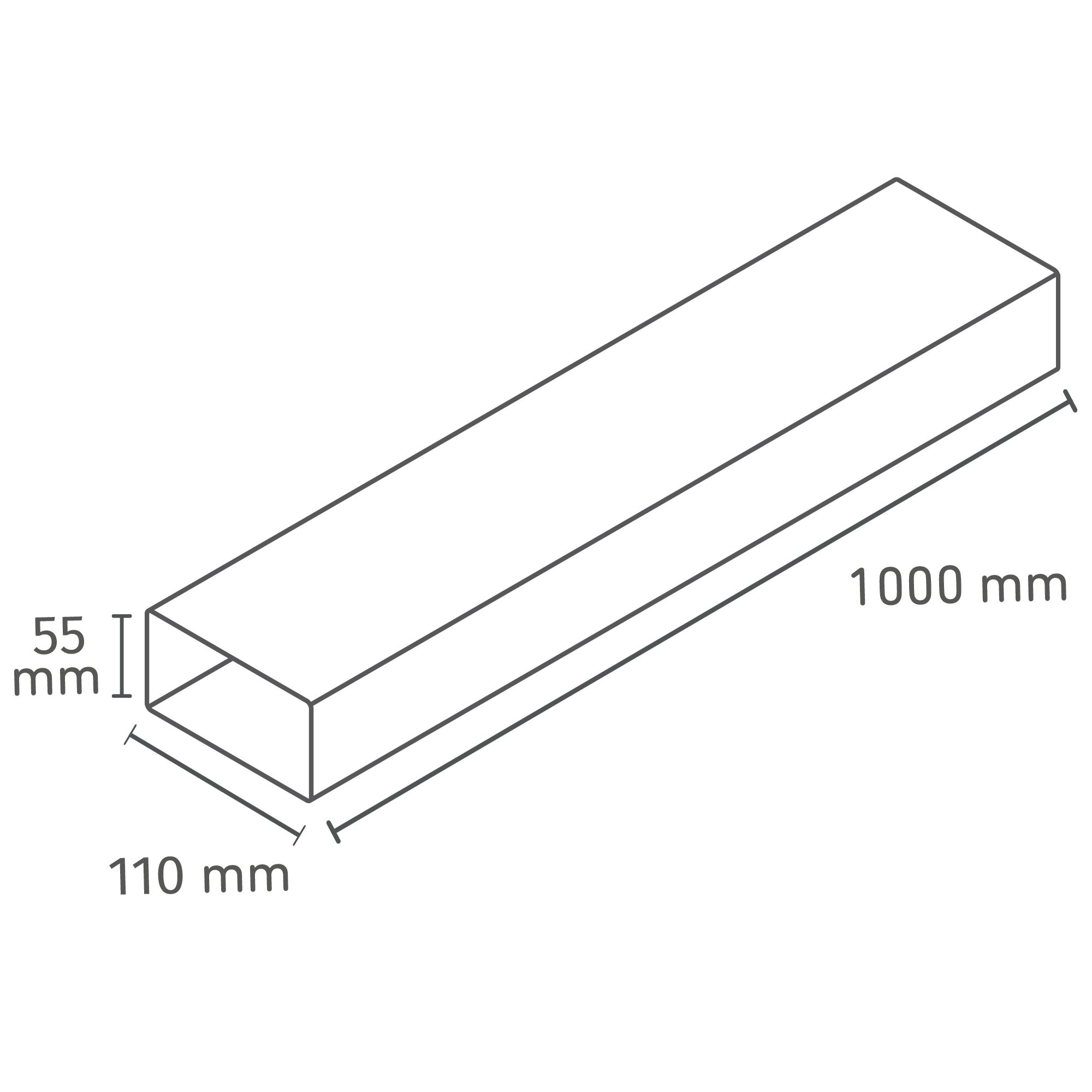 Flachkanal 110 x 55 x 1000 mm
