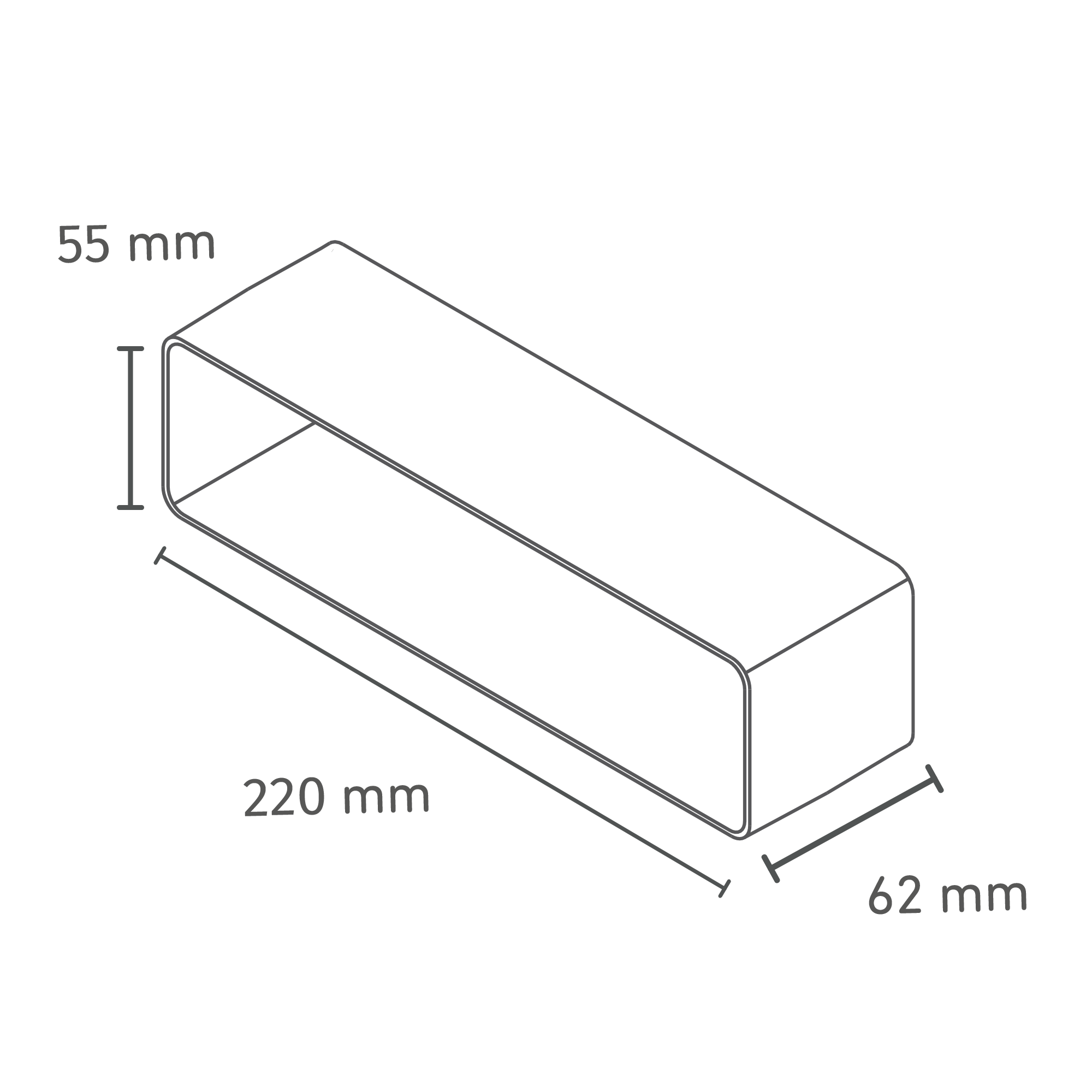 Flachkanalverbinder 220 x 55 mm