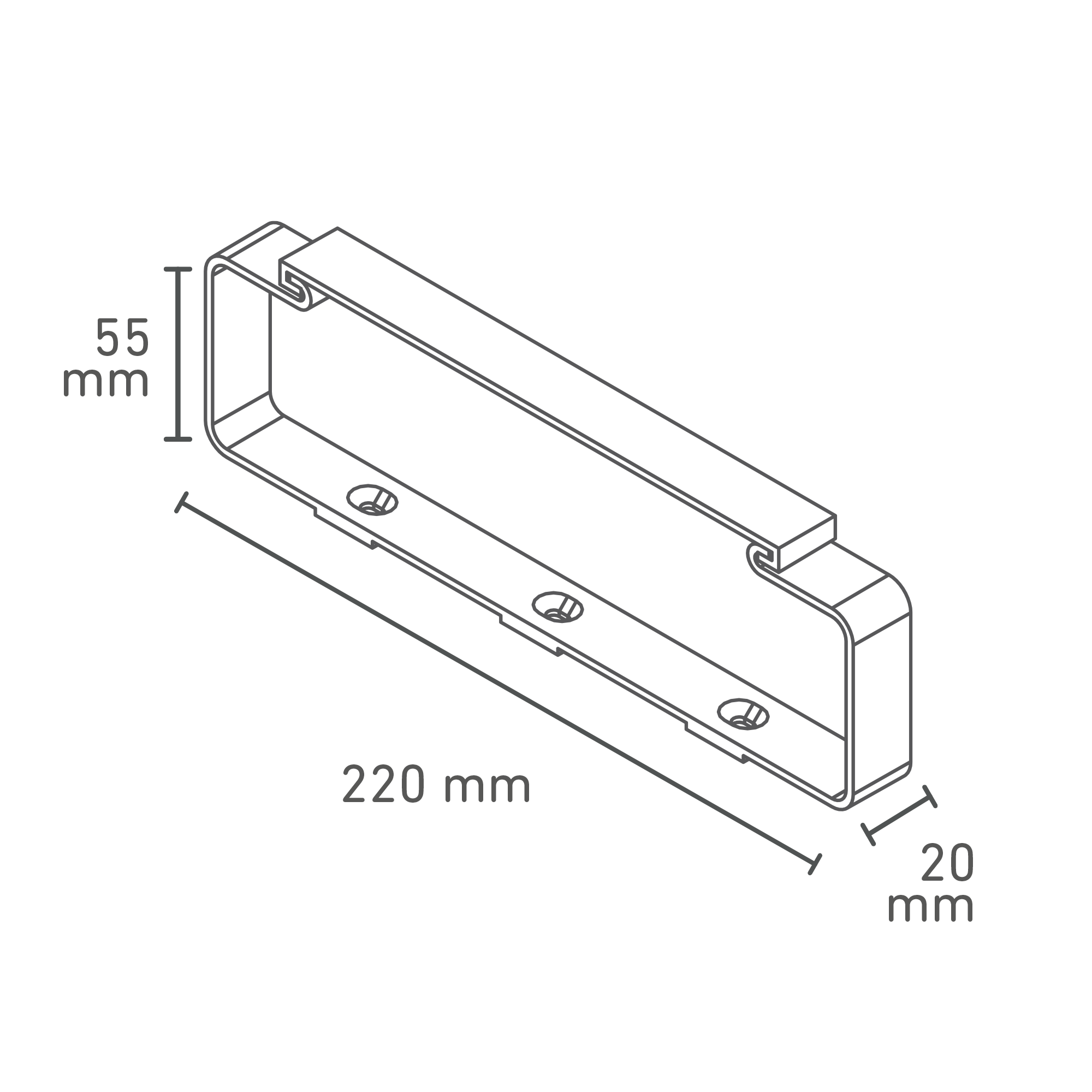 Flachkanalhalter 220 x 55 mm