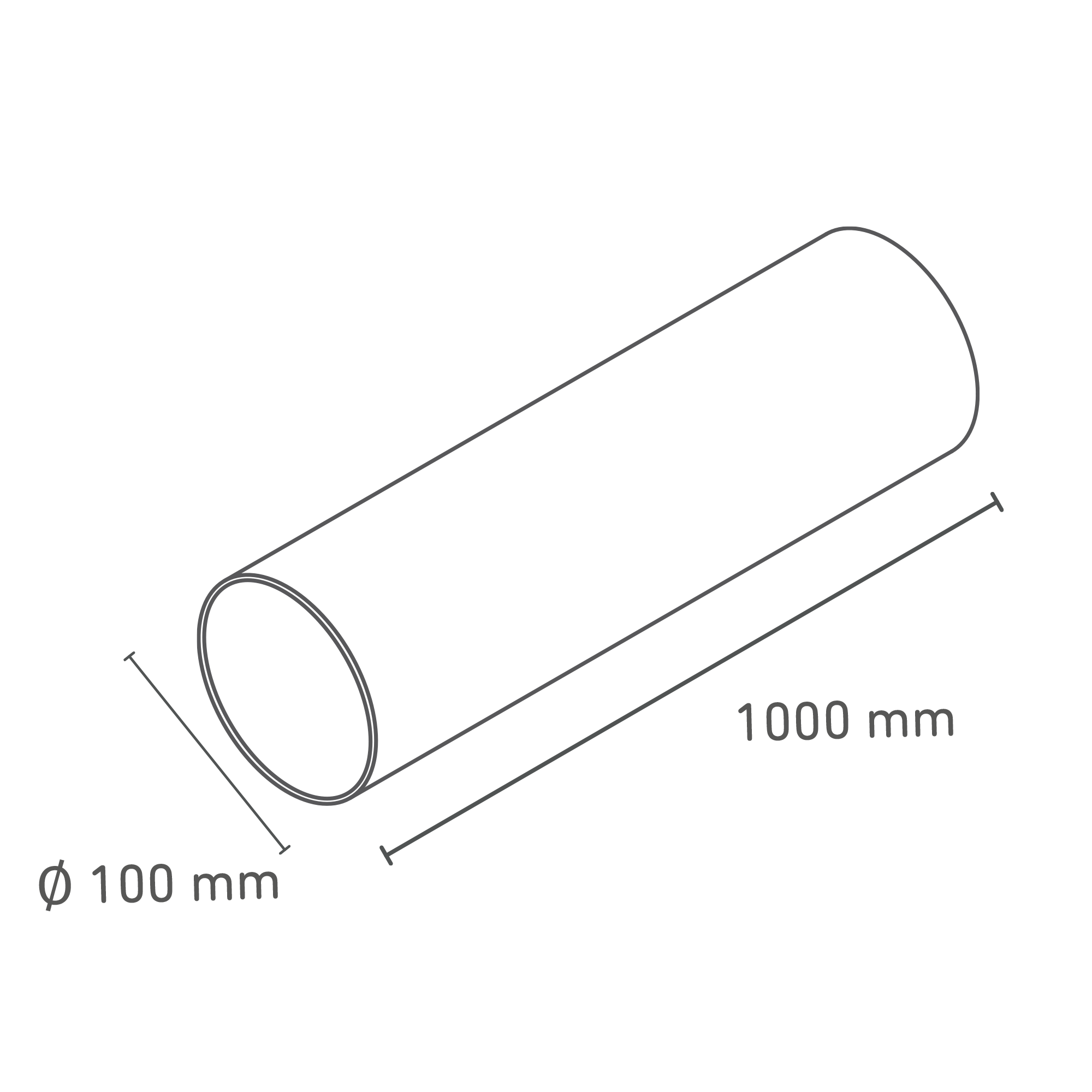 Lüftungsrohr Ø 100 x 1000 mm