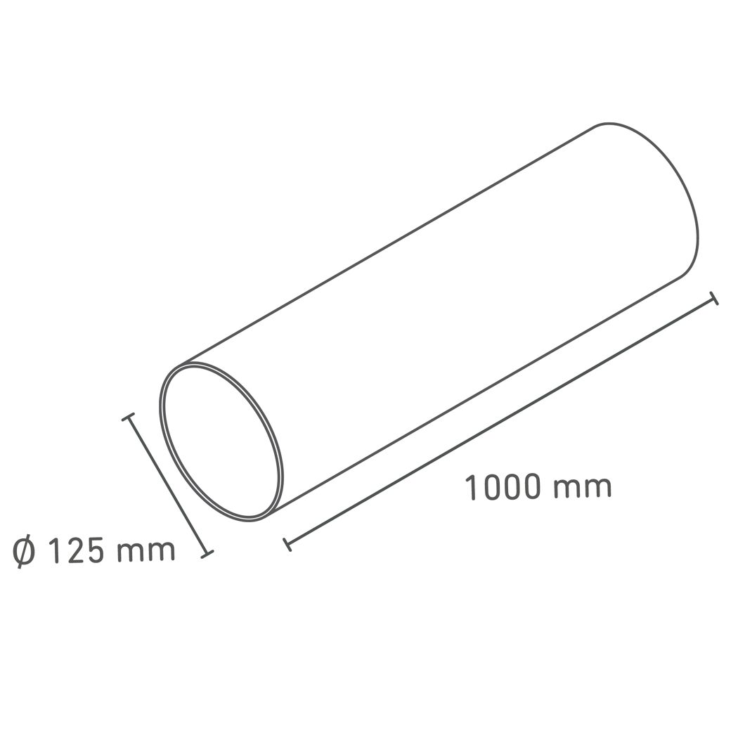 Lüftungsrohr Ø 125 x 1000 mm