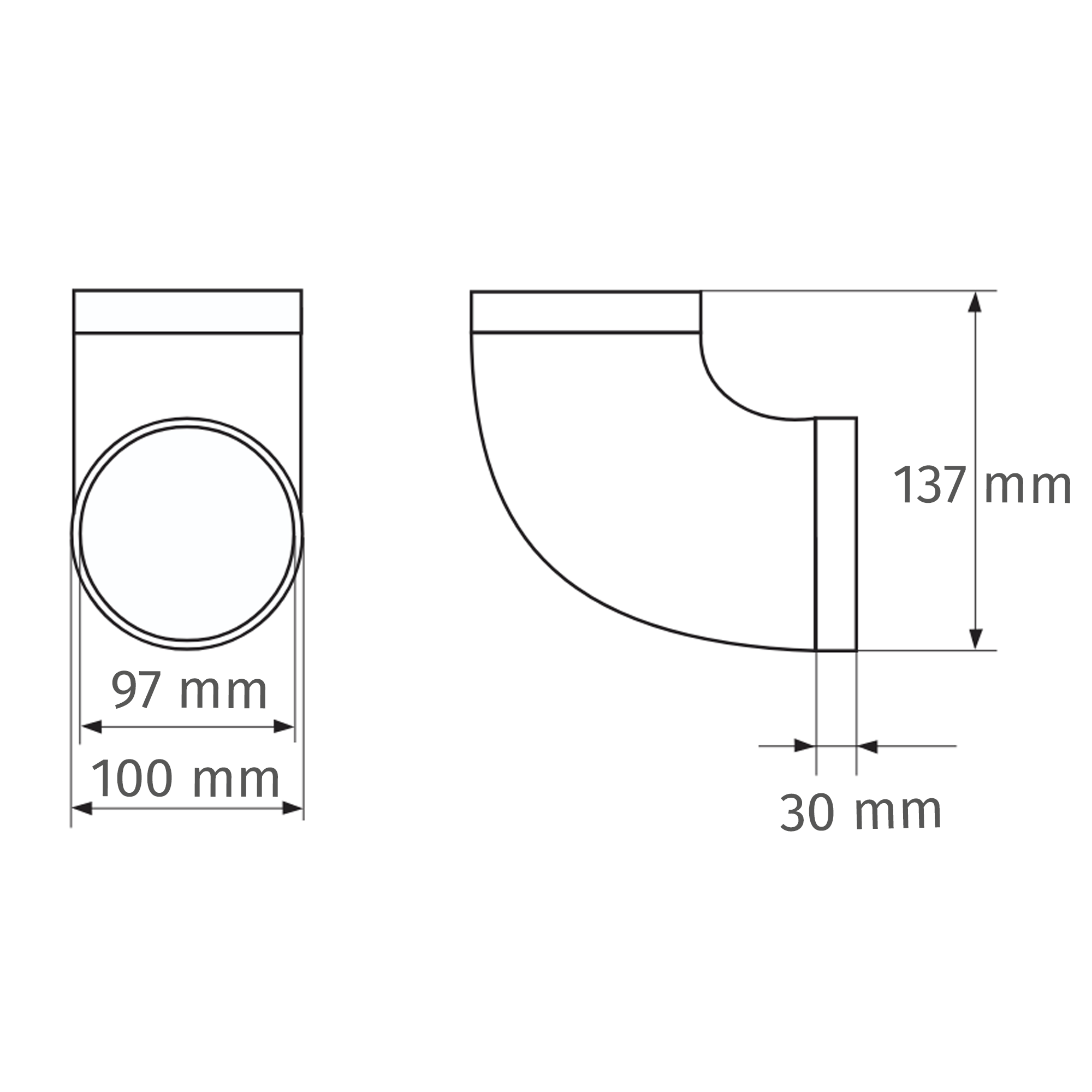Rohrbogen 90° Ø 100 mm
