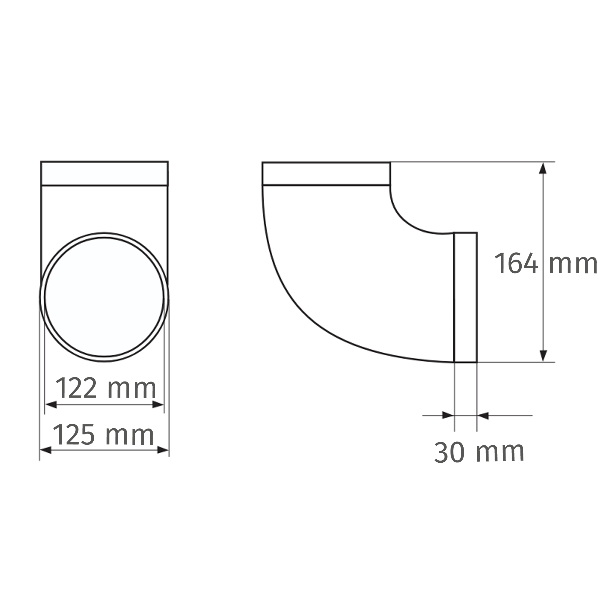 Rohrbogen 90° Ø 125 mm