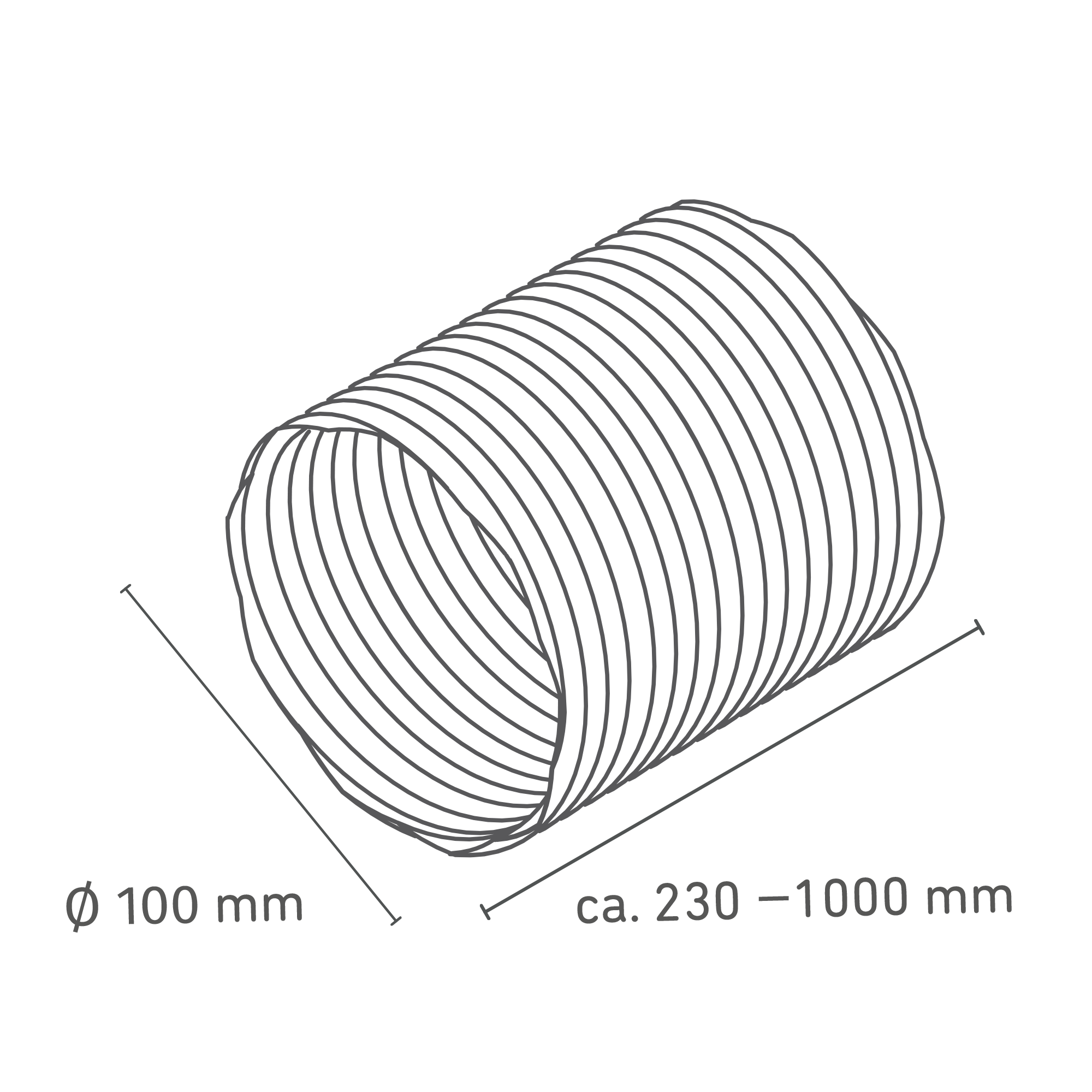 Flexible Luftleitung Ø 100 x 230-1000 mm
