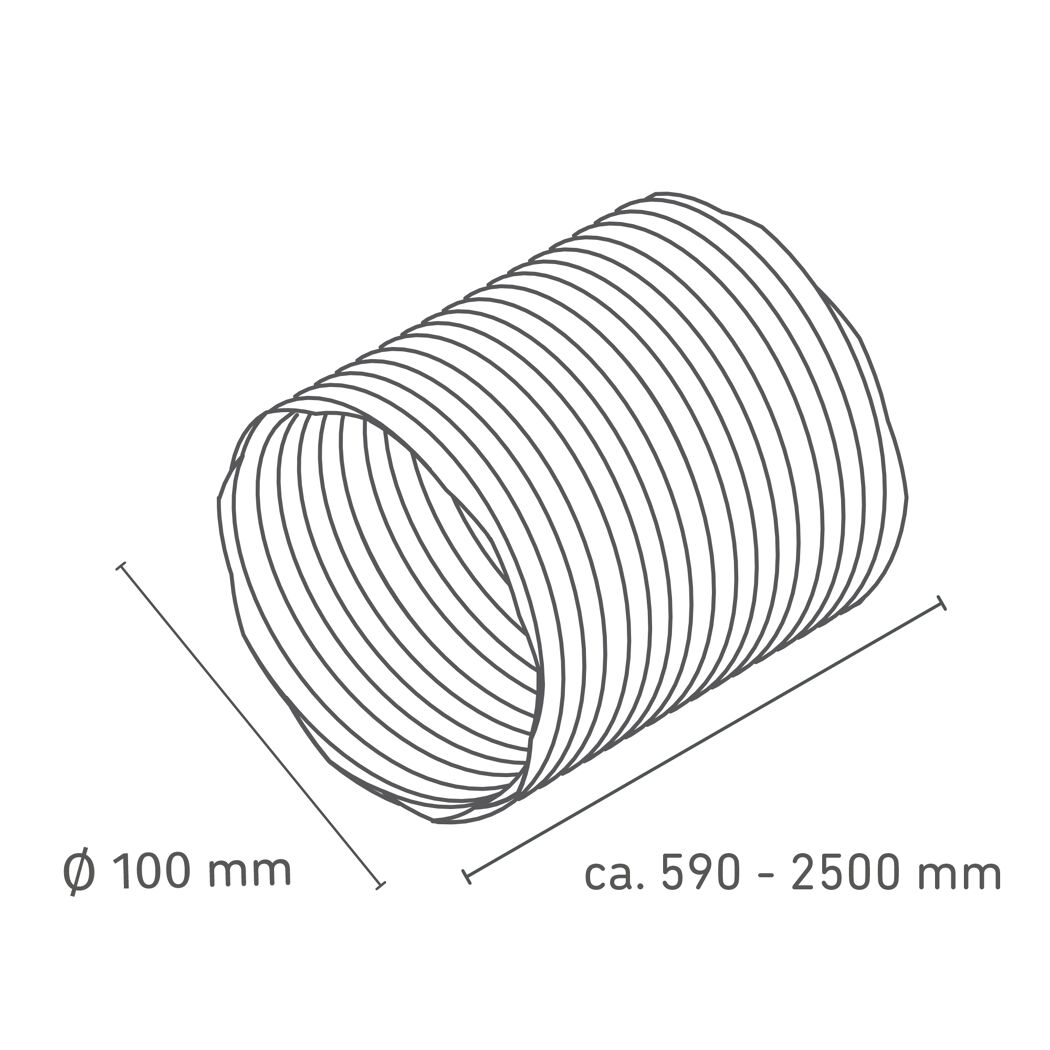Flexible Luftleitung Ø 100 x 590-2500 mm