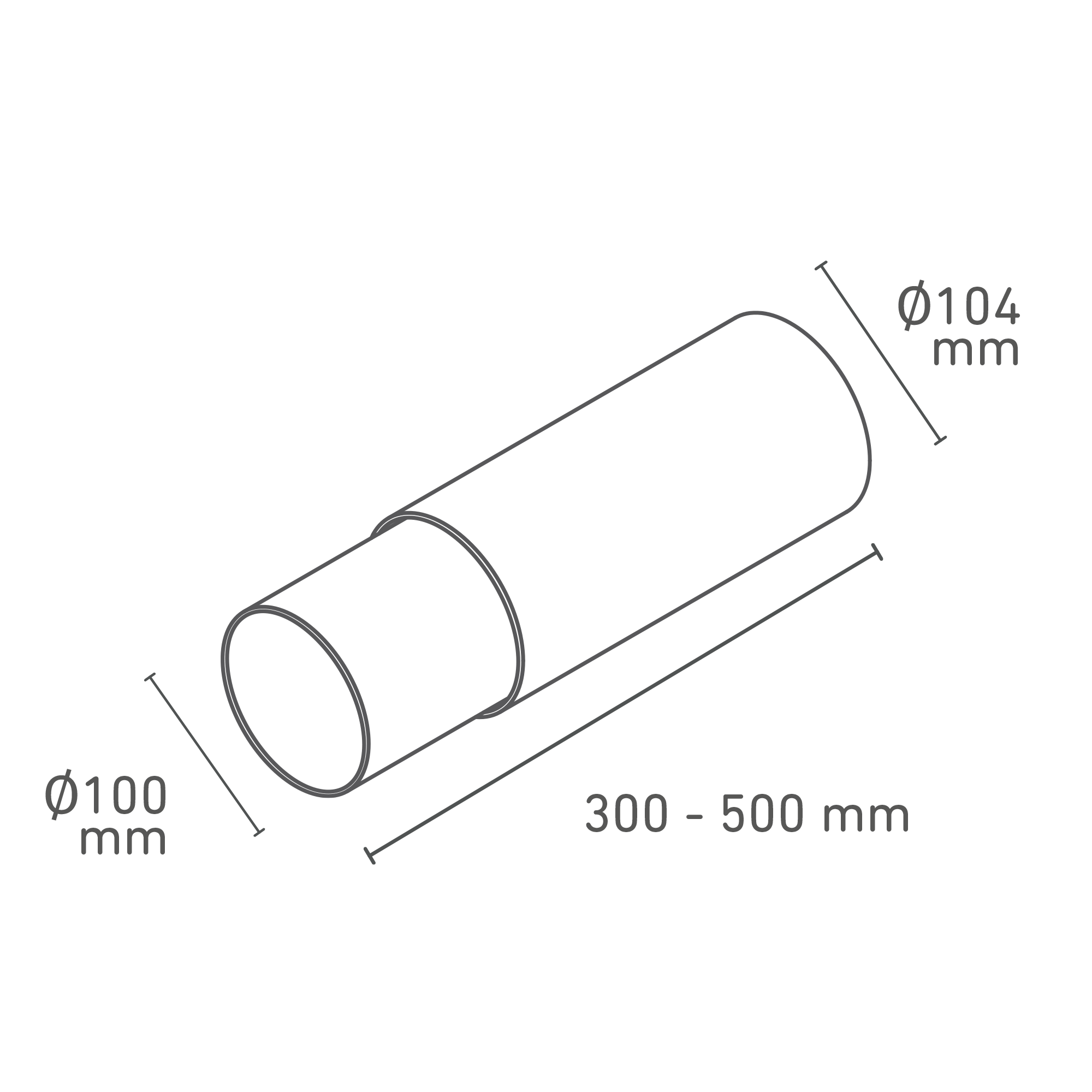 Teleskoprohr Ø 100 x 300-500 mm