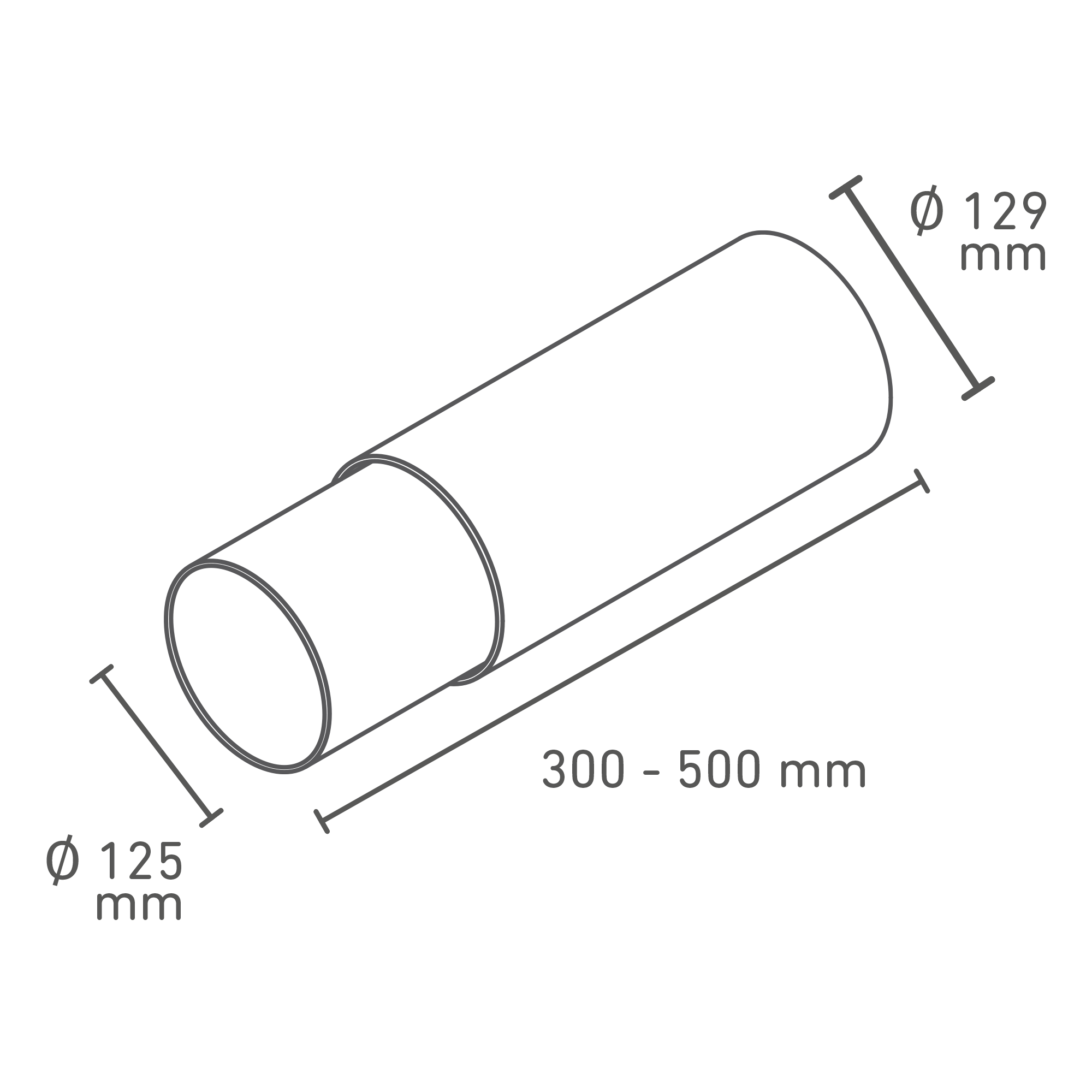 Teleskoprohr Ø 125 x 300-500 mm