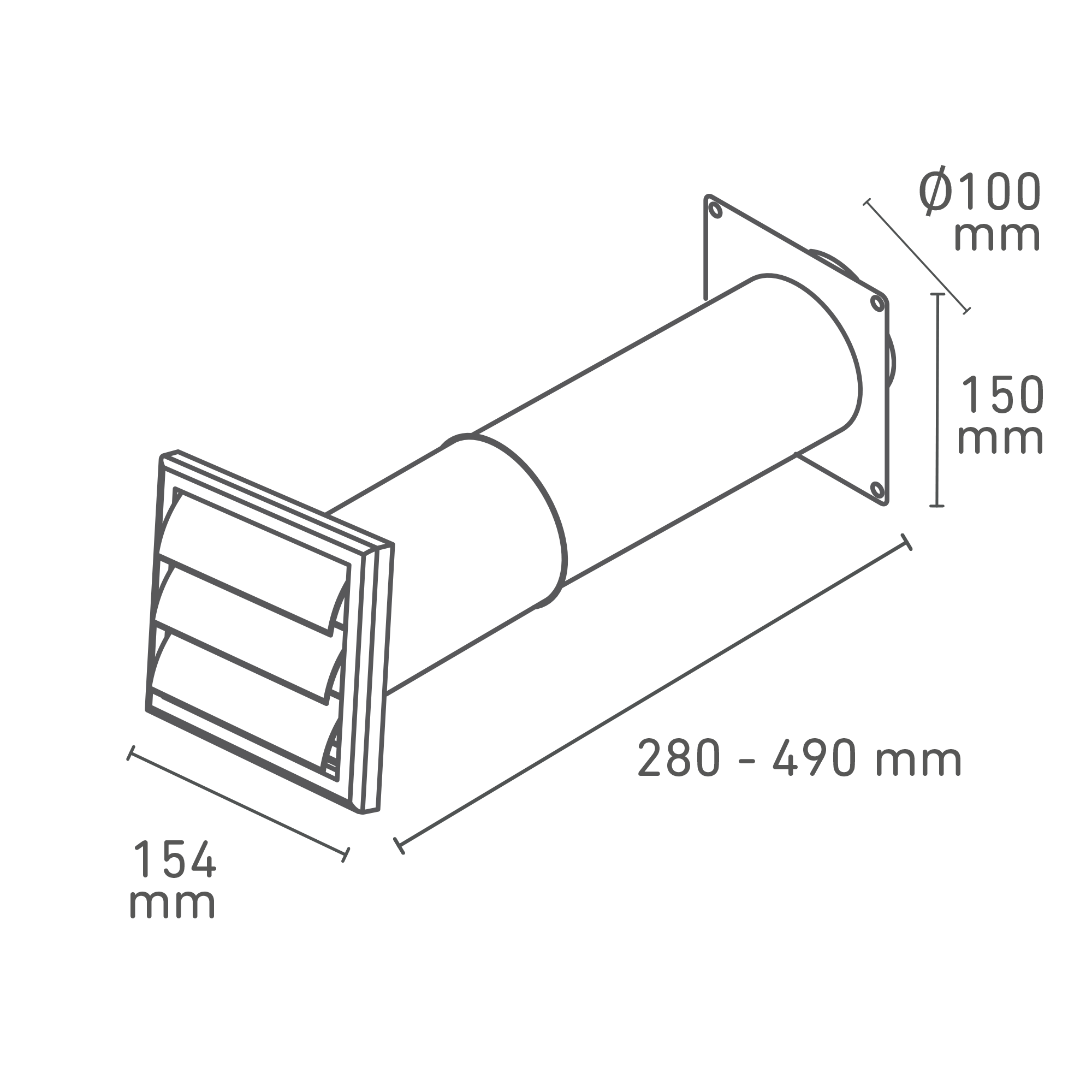 Mauerdurchführungsset mit Rückschlagklappe, Ø 100 mm