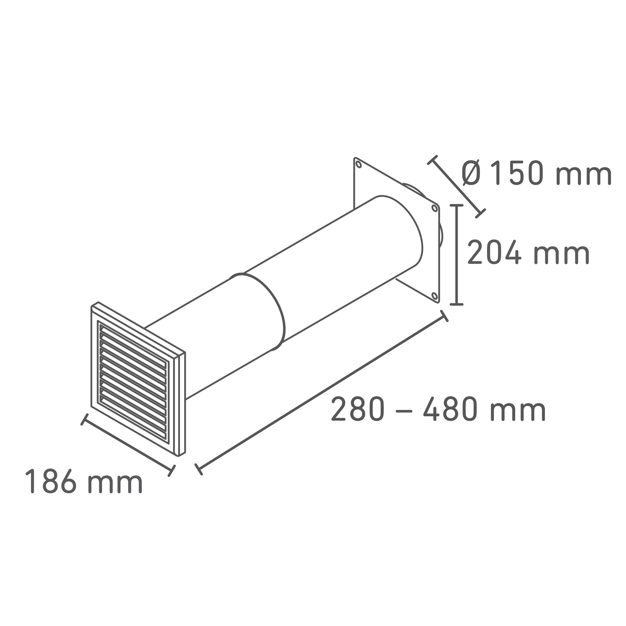 Mauerdurchführung mit Klappe Ø 150 mm