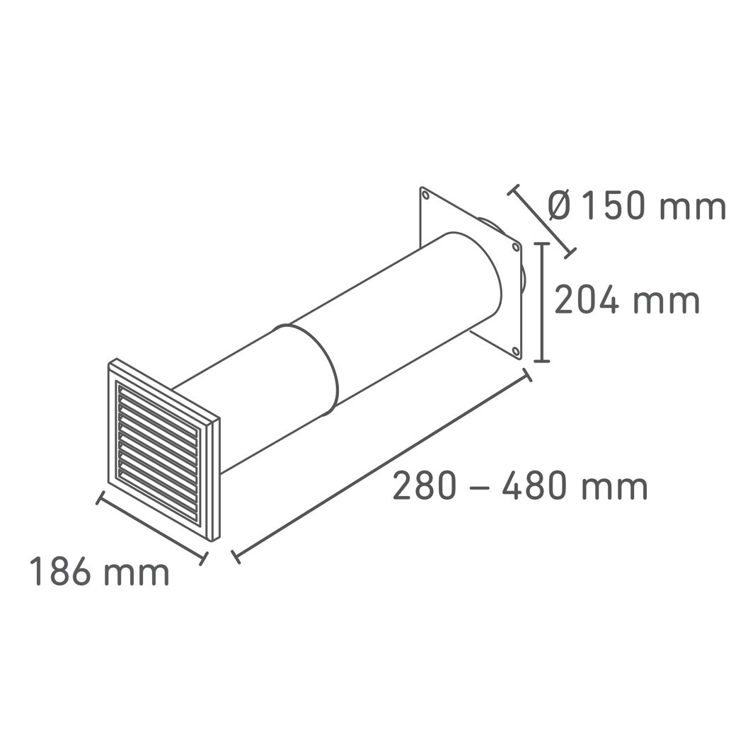 Mauerdurchführung mit Klappe Ø 150 mm