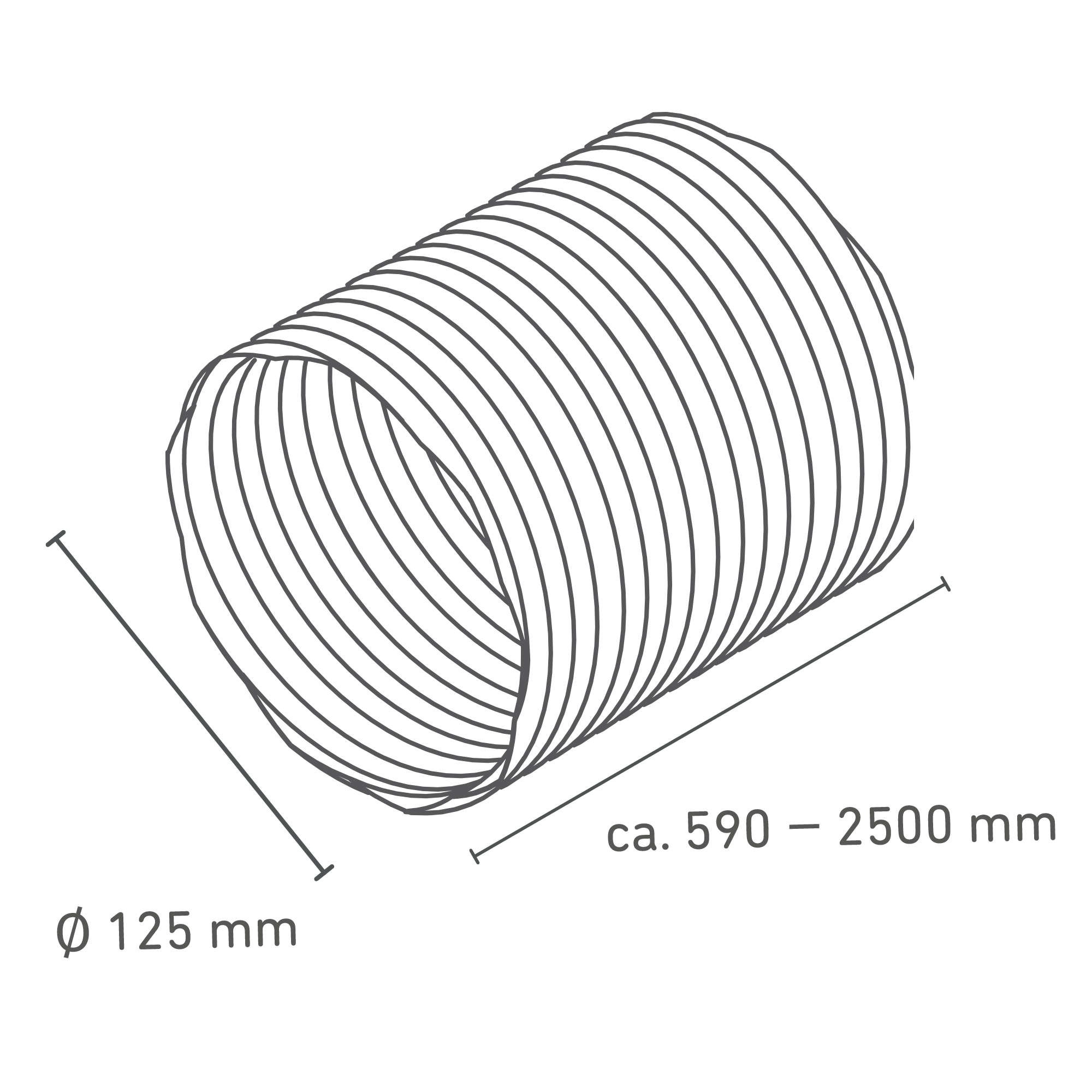 Flexible Luftleitung Ø 125 x 590-2500 mm