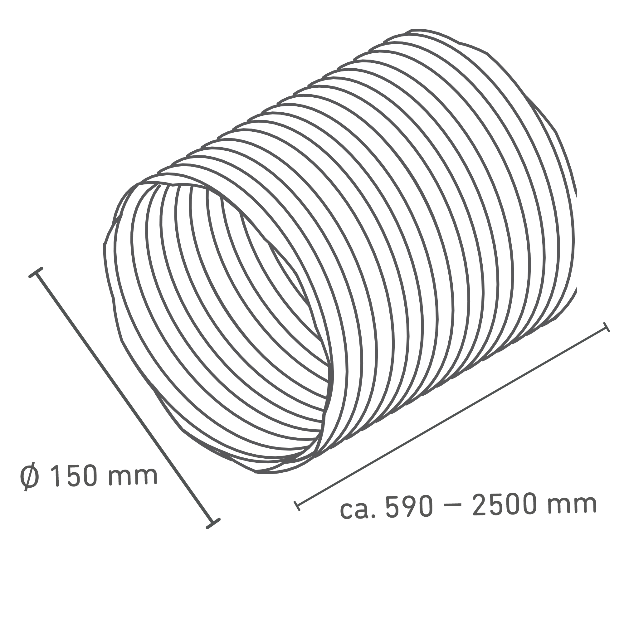Flexible Luftleitung Ø 150 x 590-2500 mm