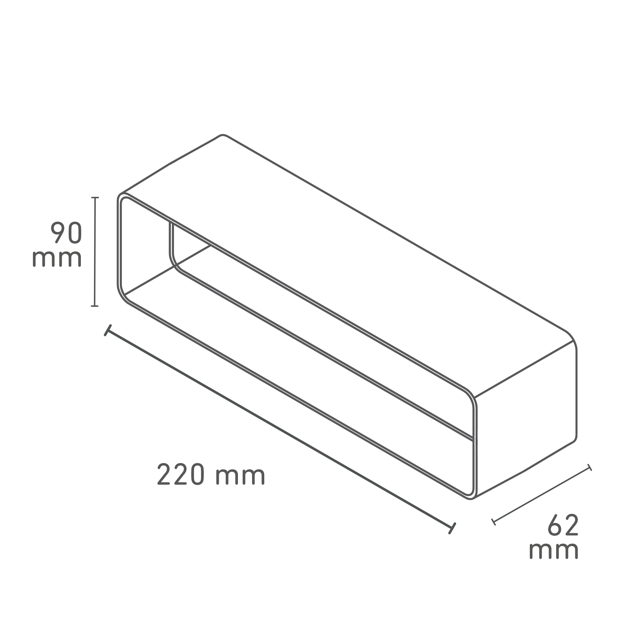 Flachkanalverbinder 220 x 90 mm
