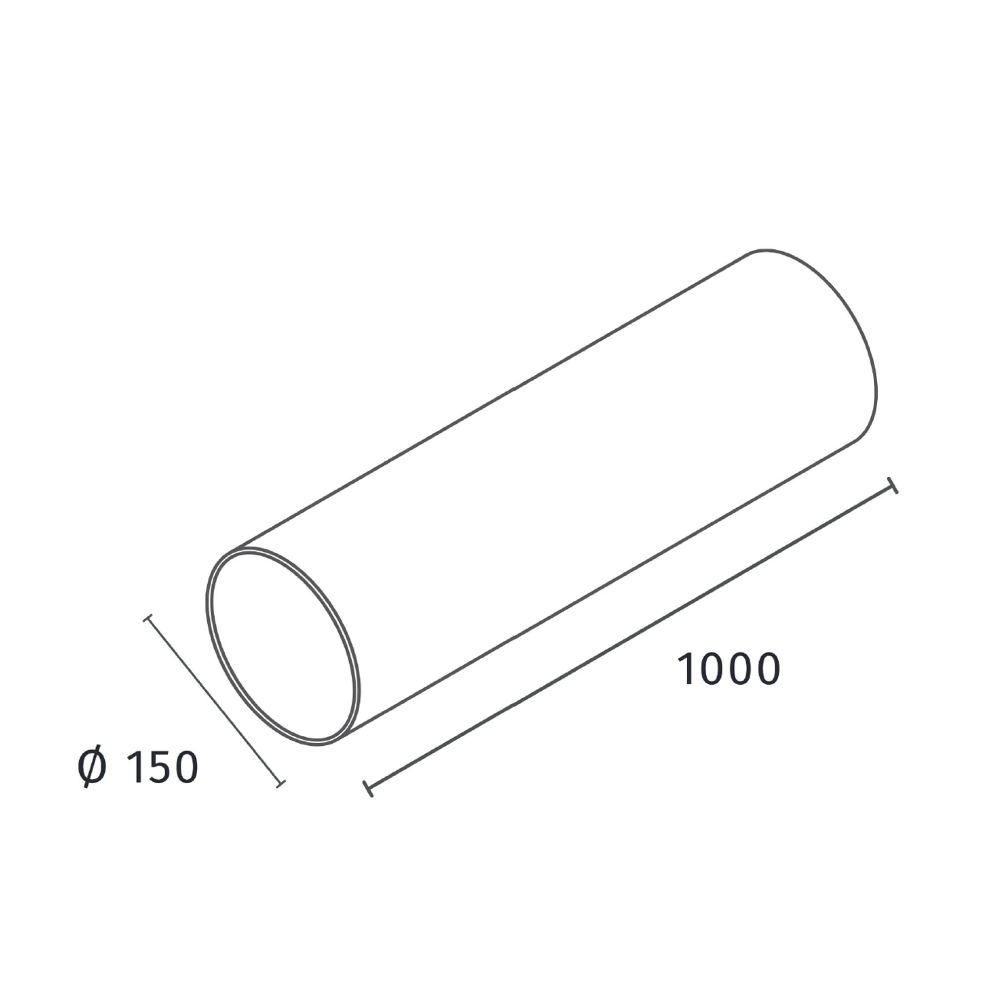 Lüftungsrohr Ø 150 x 1000 mm