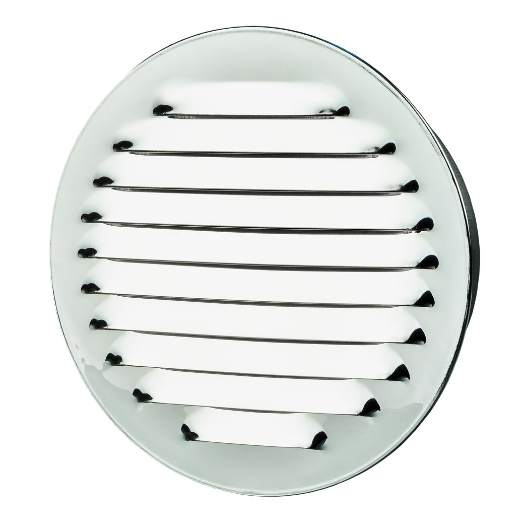 Lüftungsgitter Aluminium Ø 150 mm weiß, mit Insektenschutzgitter