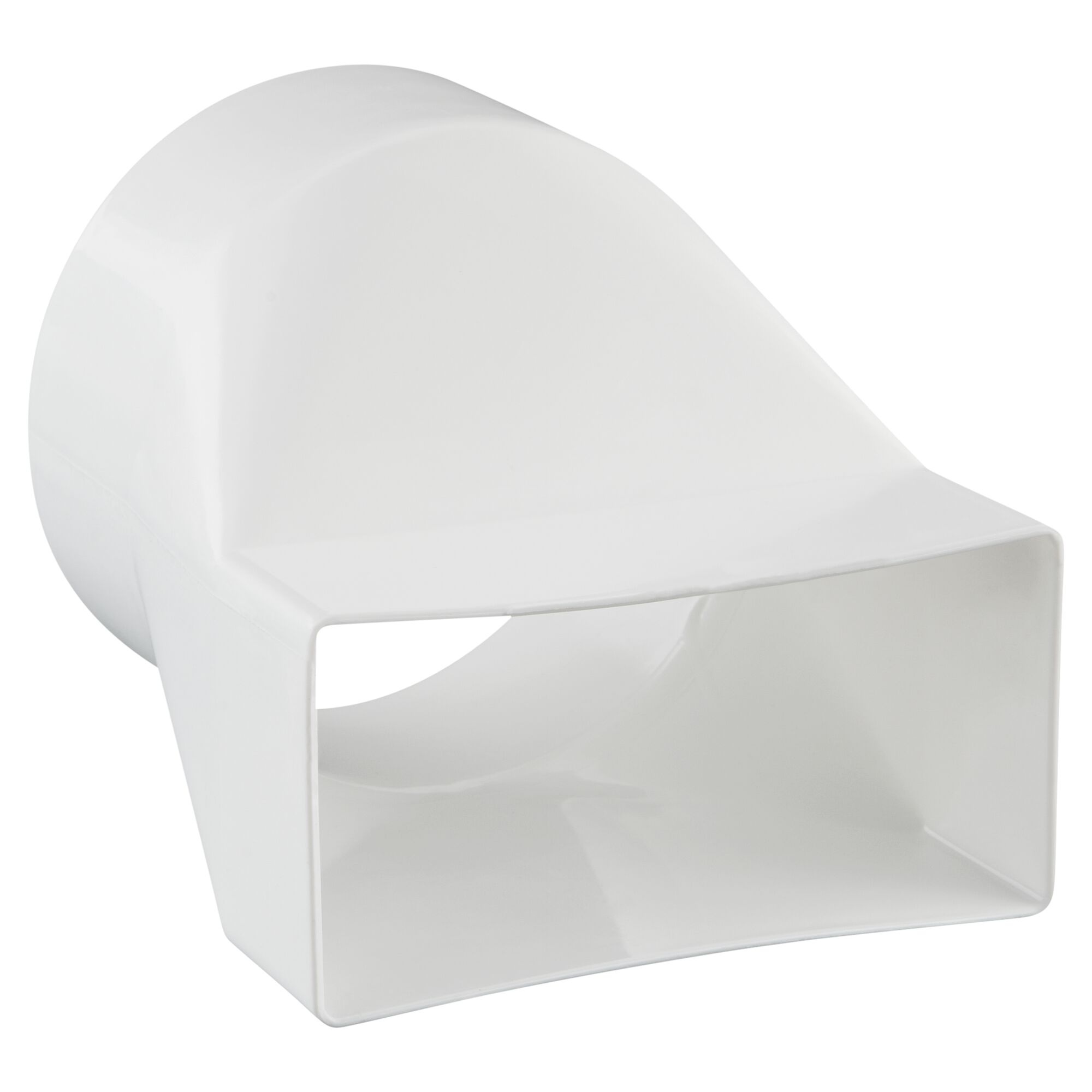 Übergangsstück rund auf eckig, weiß