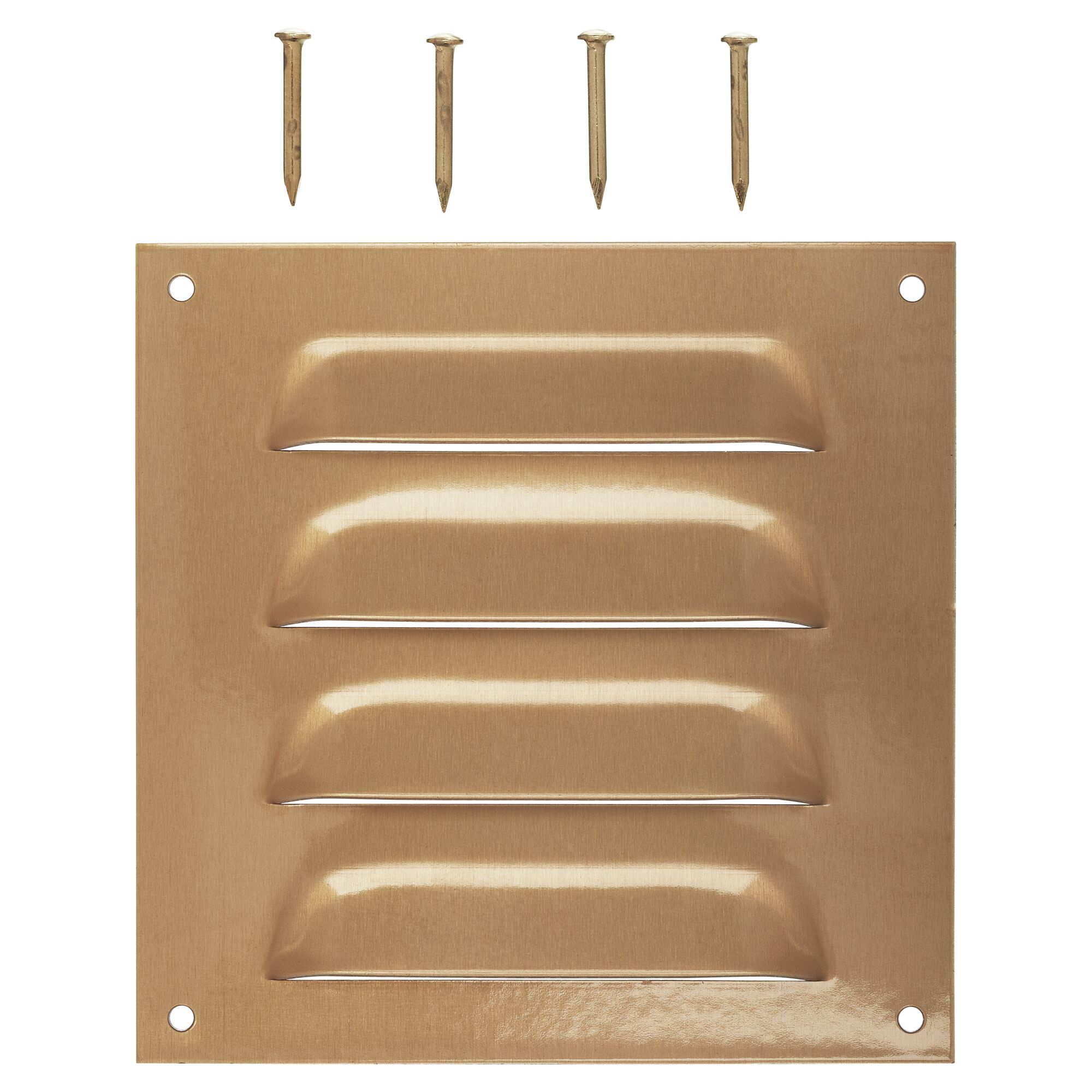 Goldfarbenes Lüftungsgitter mit vier Schrauben