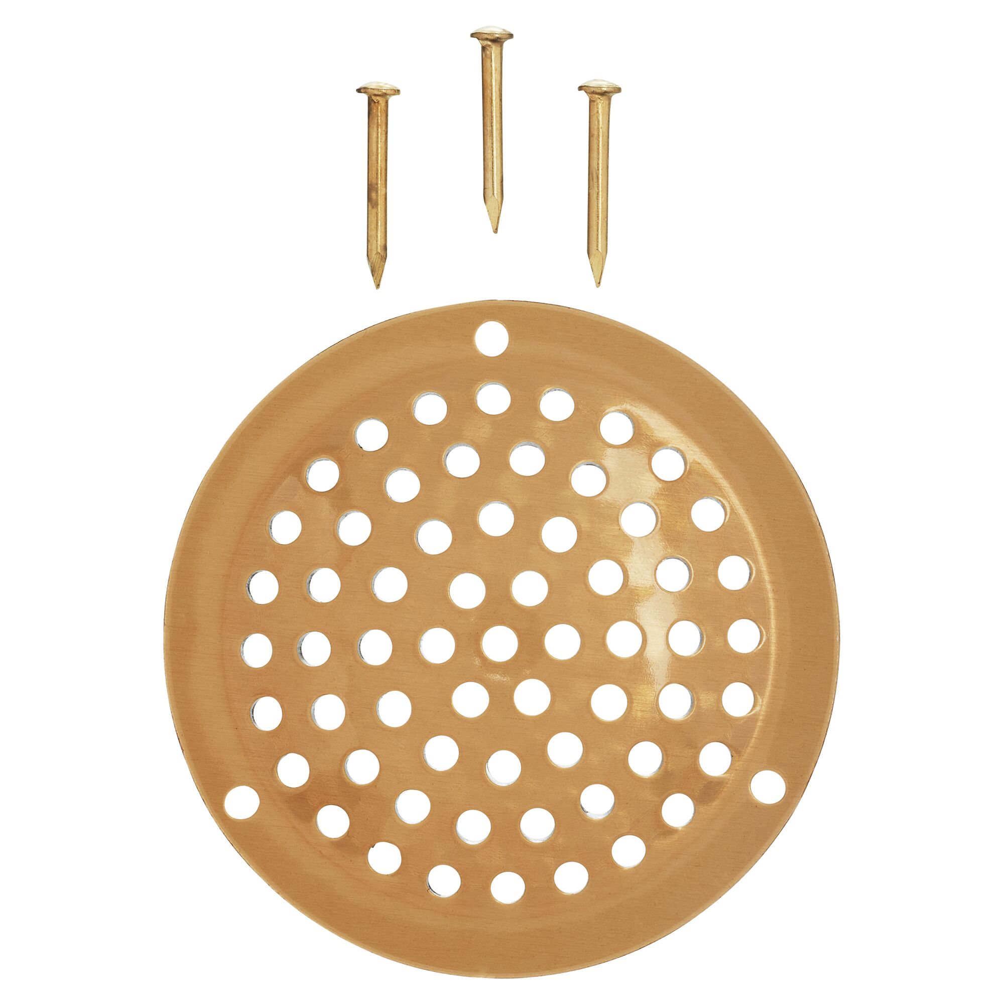 Rundes goldfarbenes Lüftungsgitter mit drei Stiften