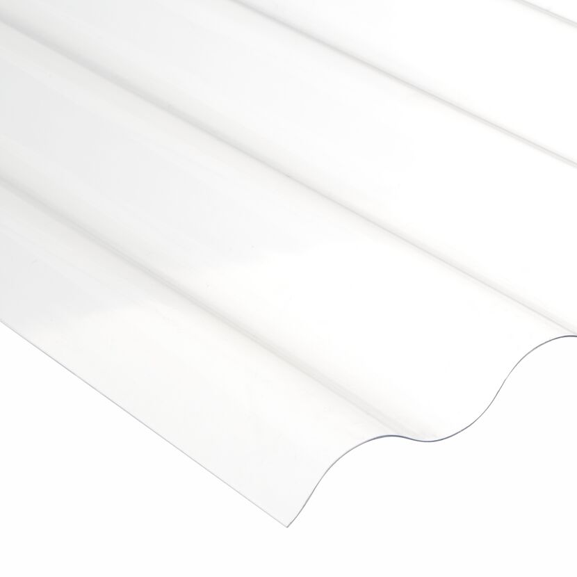 PVC-Wellplatte 'Sinus 76/18' transparent 200 x 90 x 0,08 cm