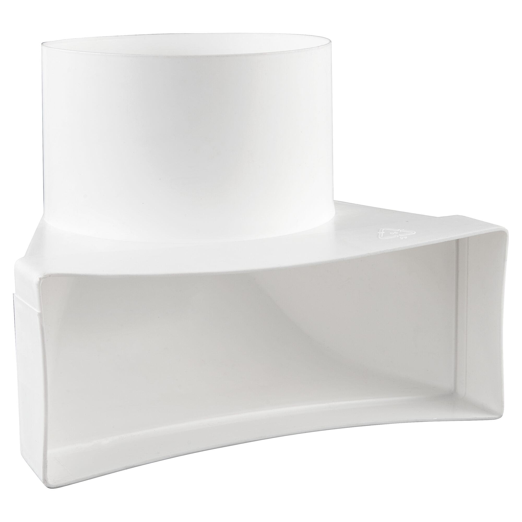 Weißes Umlenkstück für Rohre