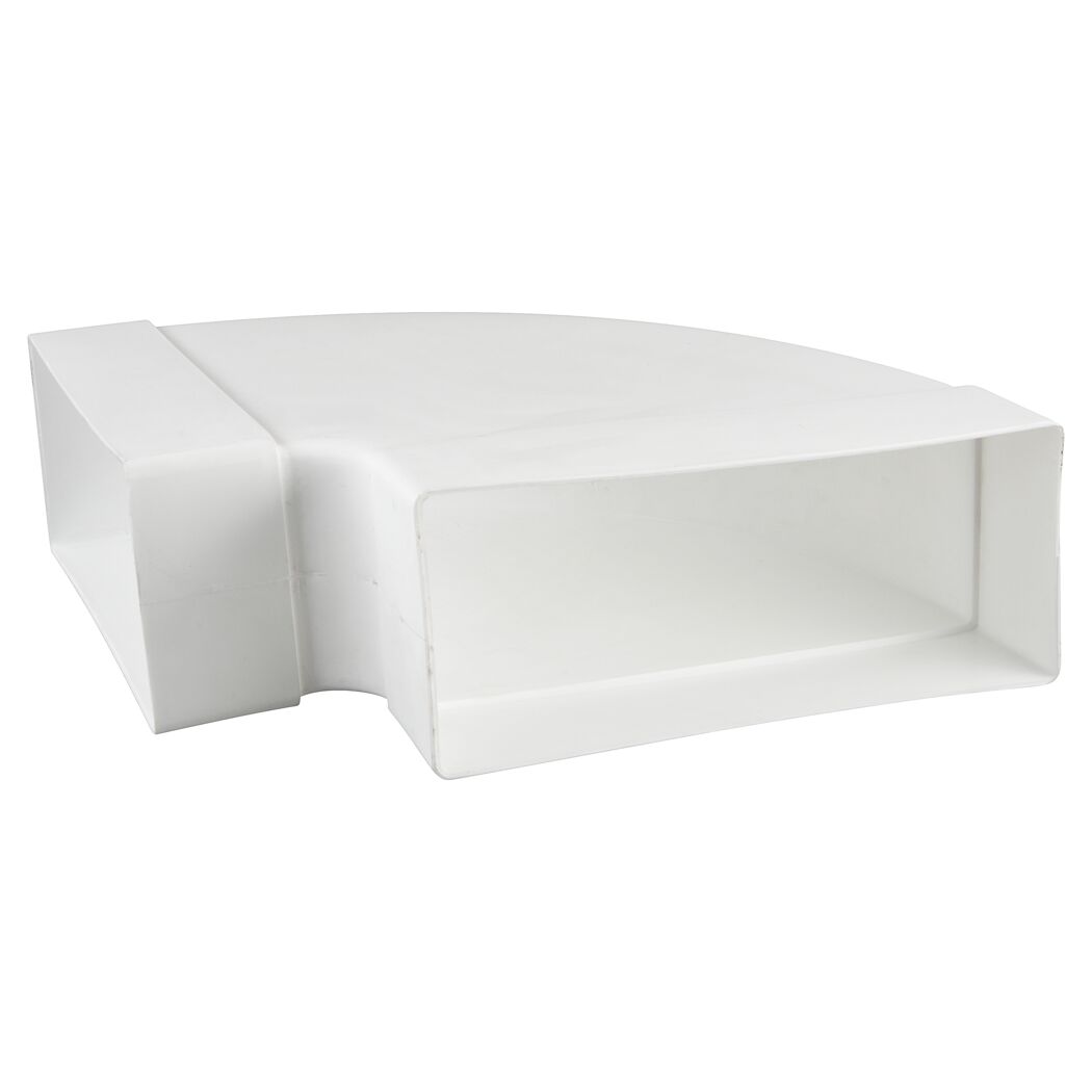Weißer Flachkanalbogen waagerecht 220 mm