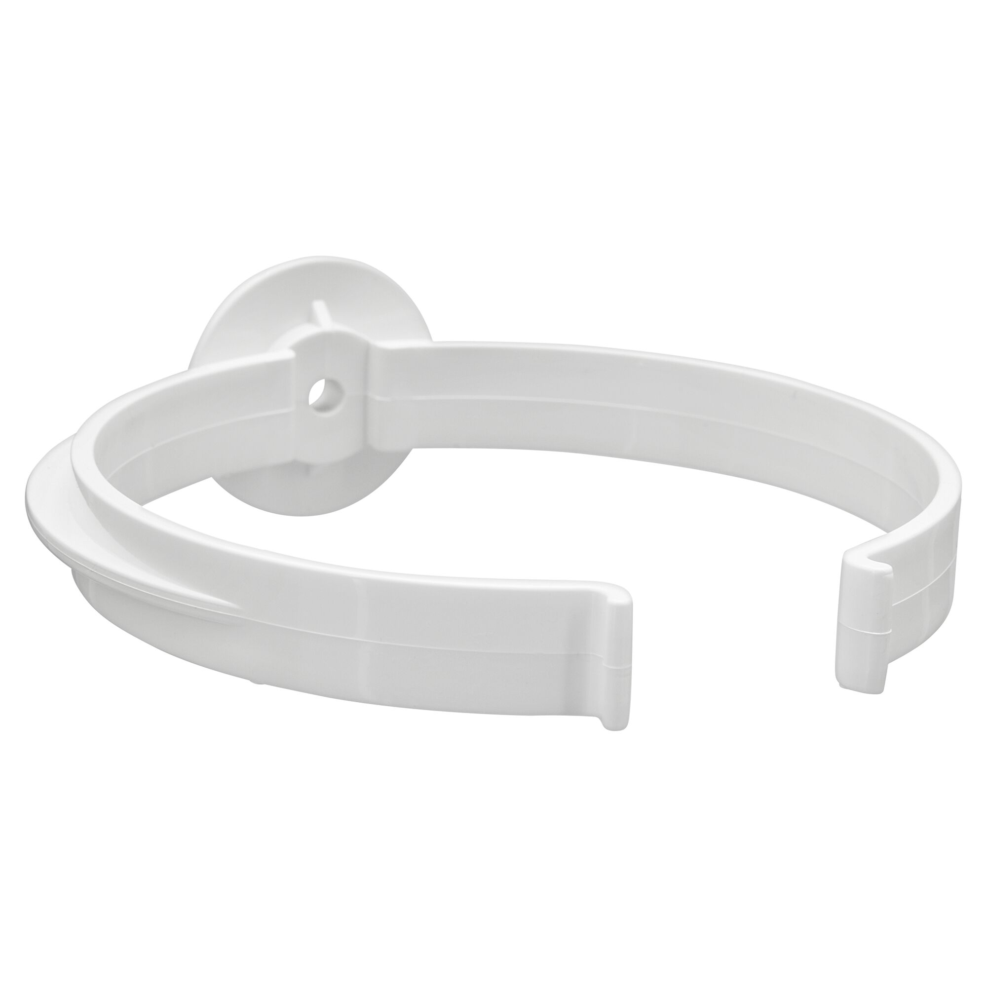 Weißer Rohrhalter aus Kunststoff