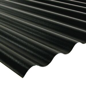 PVC-Wellplatte "Sinus", schwarz 200 x 90 cm
