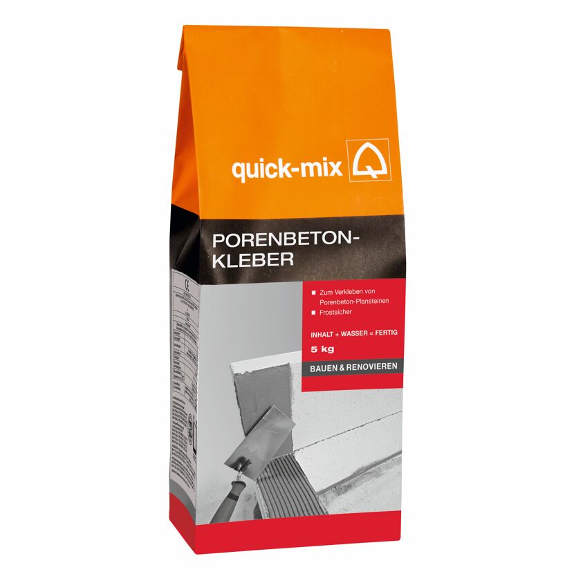 quick-mix Porenbetonkleber, 5 kg, mit Kelle