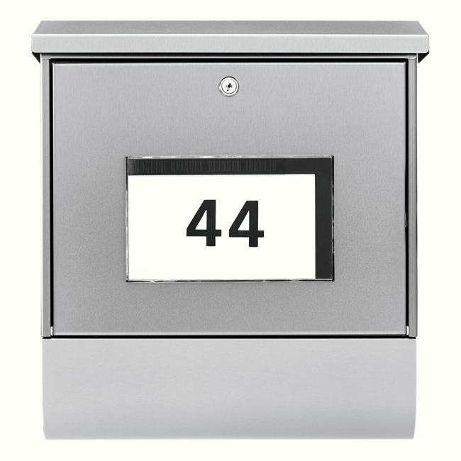 Bild von Solar-Briefkasten 'Malaga 4400 NI' edelstahlfarben 37,7 x 42 x 11,5 cm
